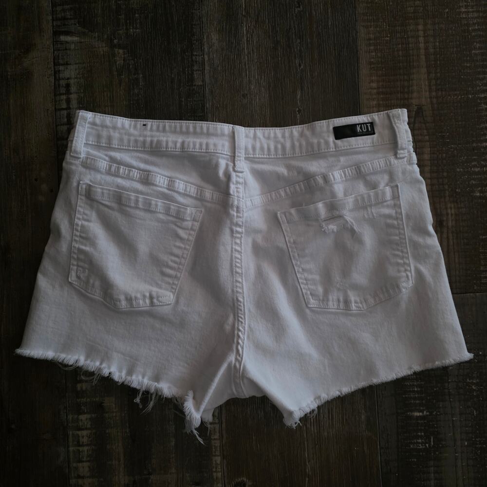 Kut From the Kloth "Jane" White High-rise Shorts Size 12 - Picture 2 of 9